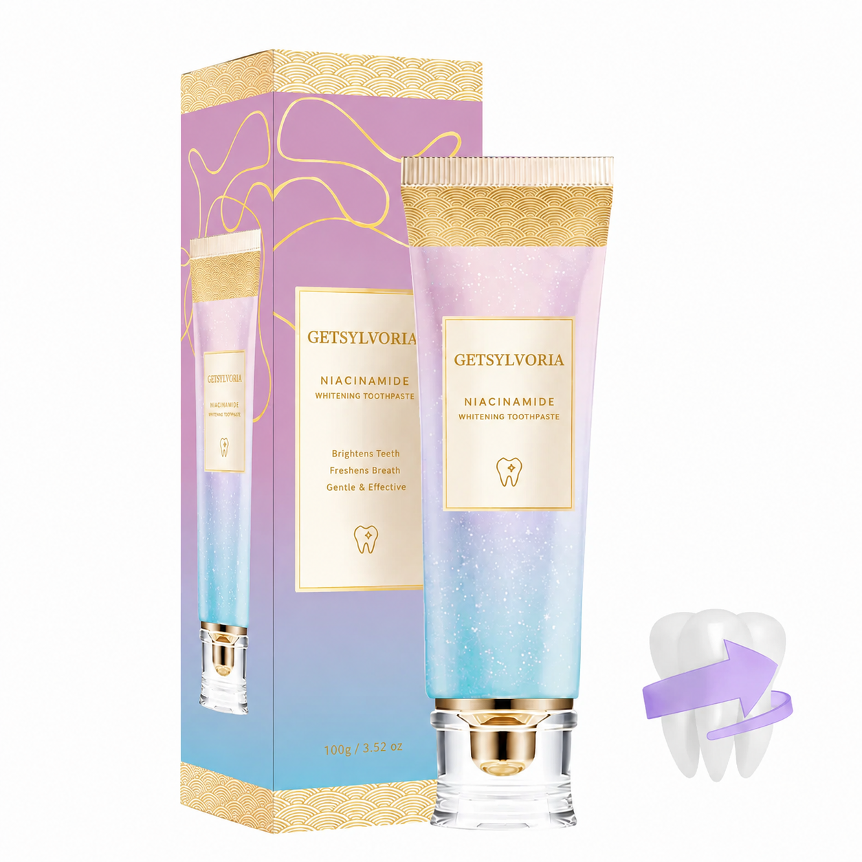 Getsylvoria Triple Fluoride-Free Whitening Niacinamide Toothpaste