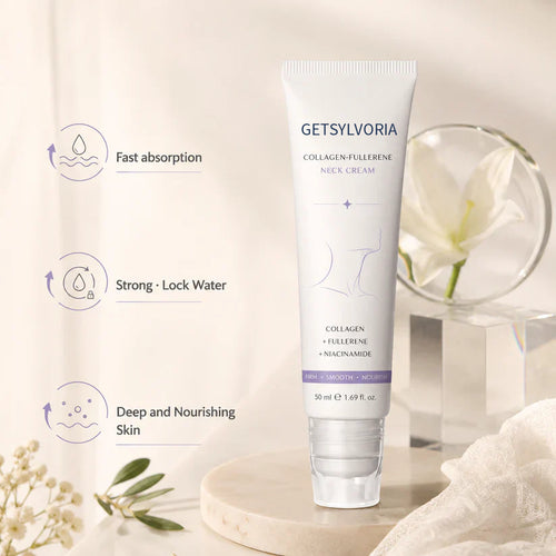 Getsylvoria™ 5-Roller Neck Firming Cream – Collagen & Hyaluronic Acid for Smoother, Tighter-Looking Neck Skin