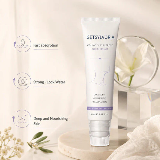 Getsylvoria™ 5-Roller Neck Firming Cream – Collagen & Hyaluronic Acid for Smoother, Tighter-Looking Neck Skin