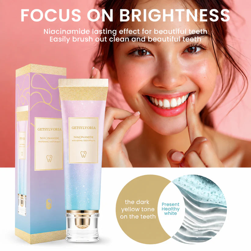 Getsylvoria Triple Fluoride-Free Whitening Niacinamide Toothpaste